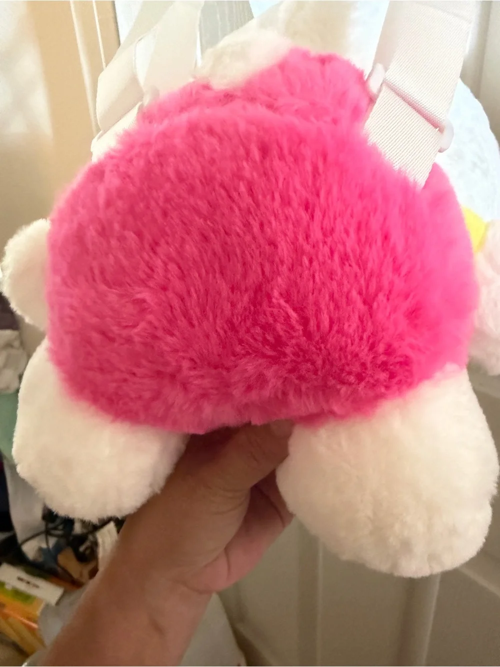 Hello Kitty Plush Backpack in White, Pink and Yellow
